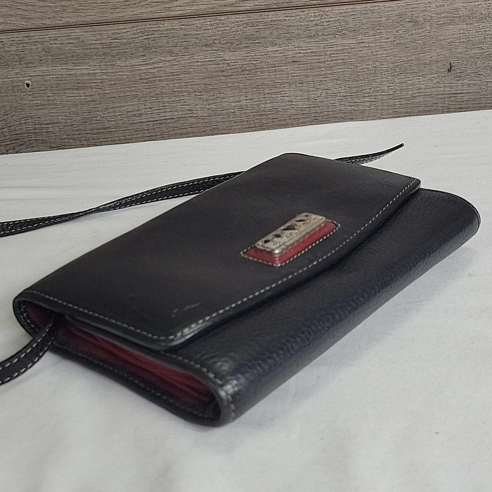 Brighton Black Leather Crossbody Bag